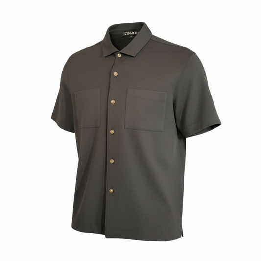 short sleeve button tech shirt
